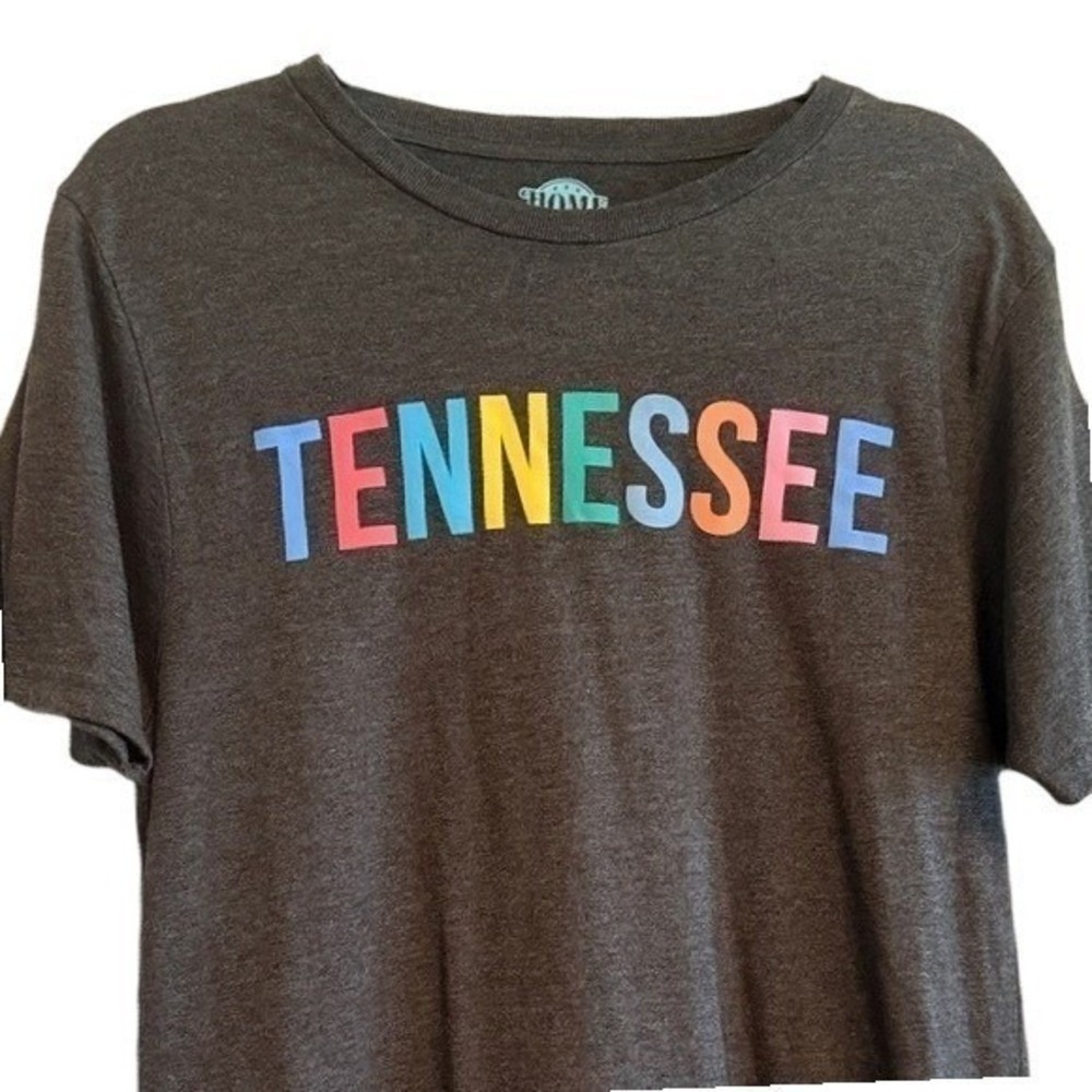 Tennessee Graphic T-Shirt Tee M Gray Multicolor Unisex Crew Neck Top